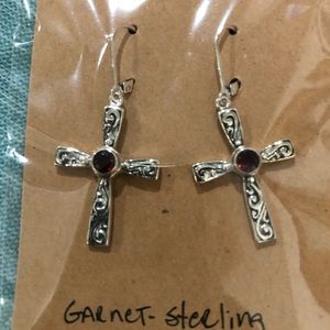 Sterling silver garnet earrings